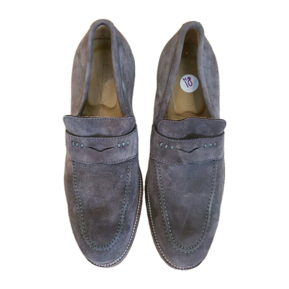 BILLY REID Brown Suede Mens Loafers Dress Shoes Sz 10 Handmade Italy Leather